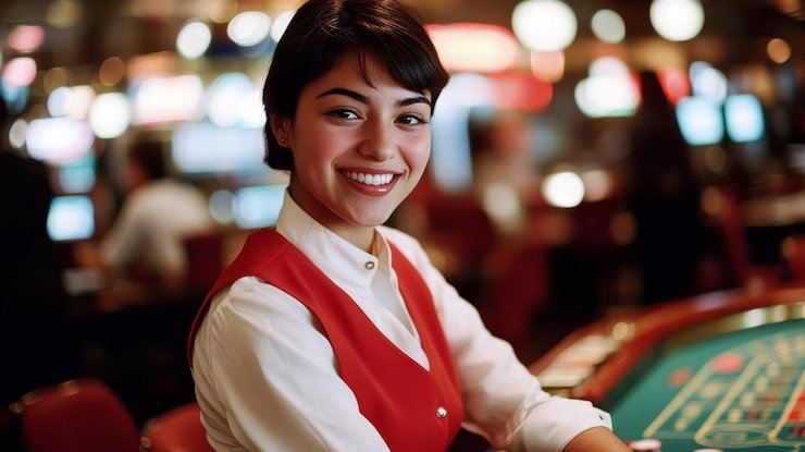 Meja blackjack live dealer dengan kartu asli dan dealer bersertifikat